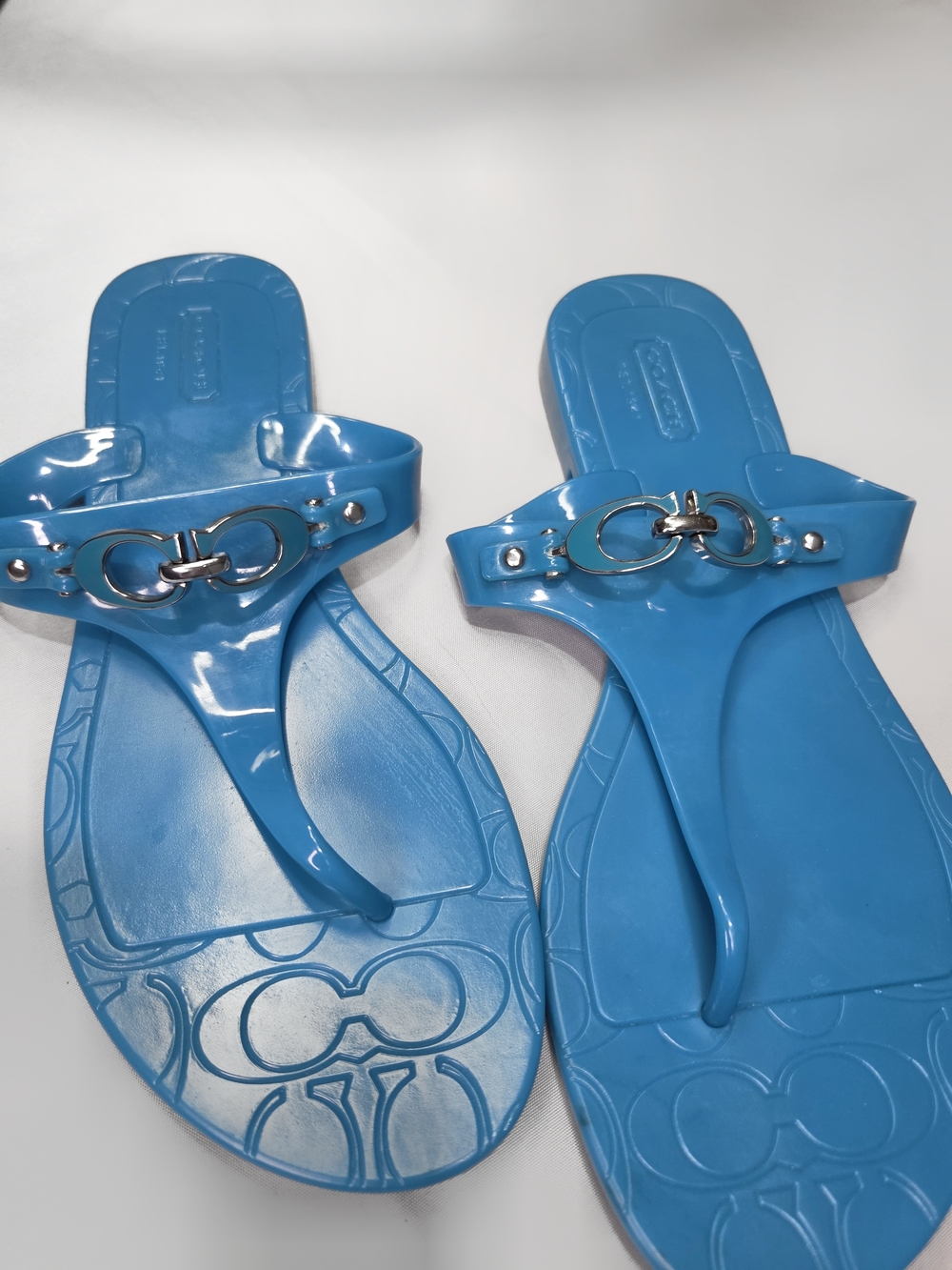 Coach Patent Leather Jelly Sandals